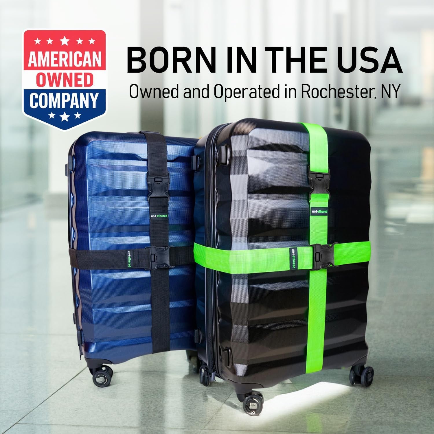 Luggage Straps | Tsa-Approved Suitcase Belts with Heavy-Duty Buckles. Secure Adjustable Travel Accessories for Checked Bags. 4-Pack