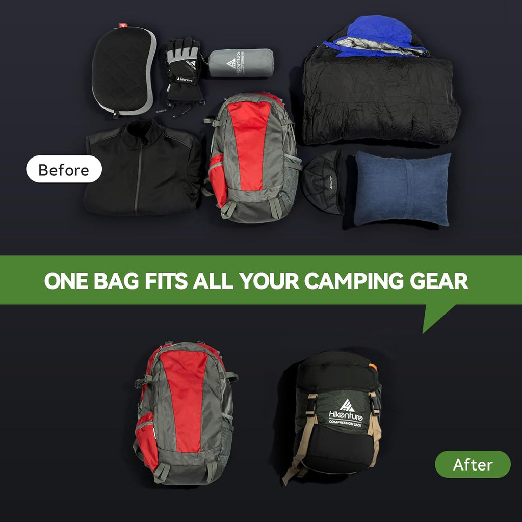 Compression Sack for Sleeping Bag, Upgrade Anti-Tear Nylon Sleeping Bag Stuff Sack, 10L/14L/20L/30L Water-Resistant Compression Bag, Storage Bag