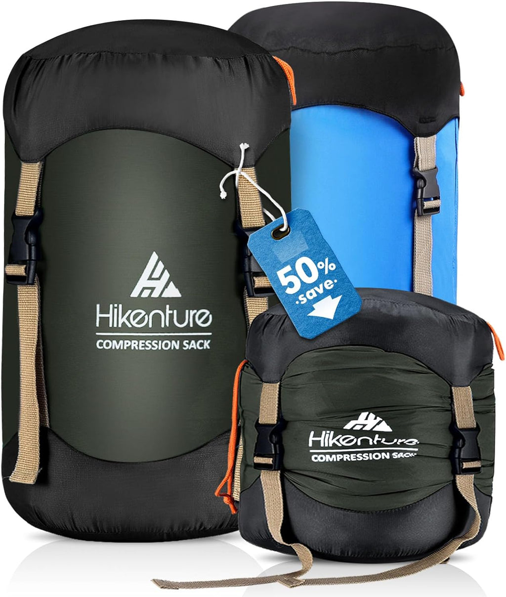 Compression Sack for Sleeping Bag, Upgrade Anti-Tear Nylon Sleeping Bag Stuff Sack, 10L/14L/20L/30L Water-Resistant Compression Bag, Storage Bag