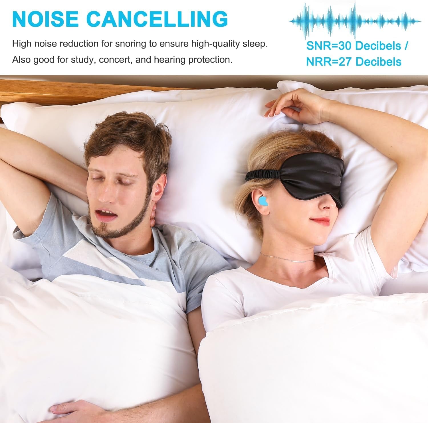 Ear Plugs for Sleeping, Waterproof Moldable Silicone Earplugs for Sleeping Noise Cancelling, Mowing, Swimming and Concerts