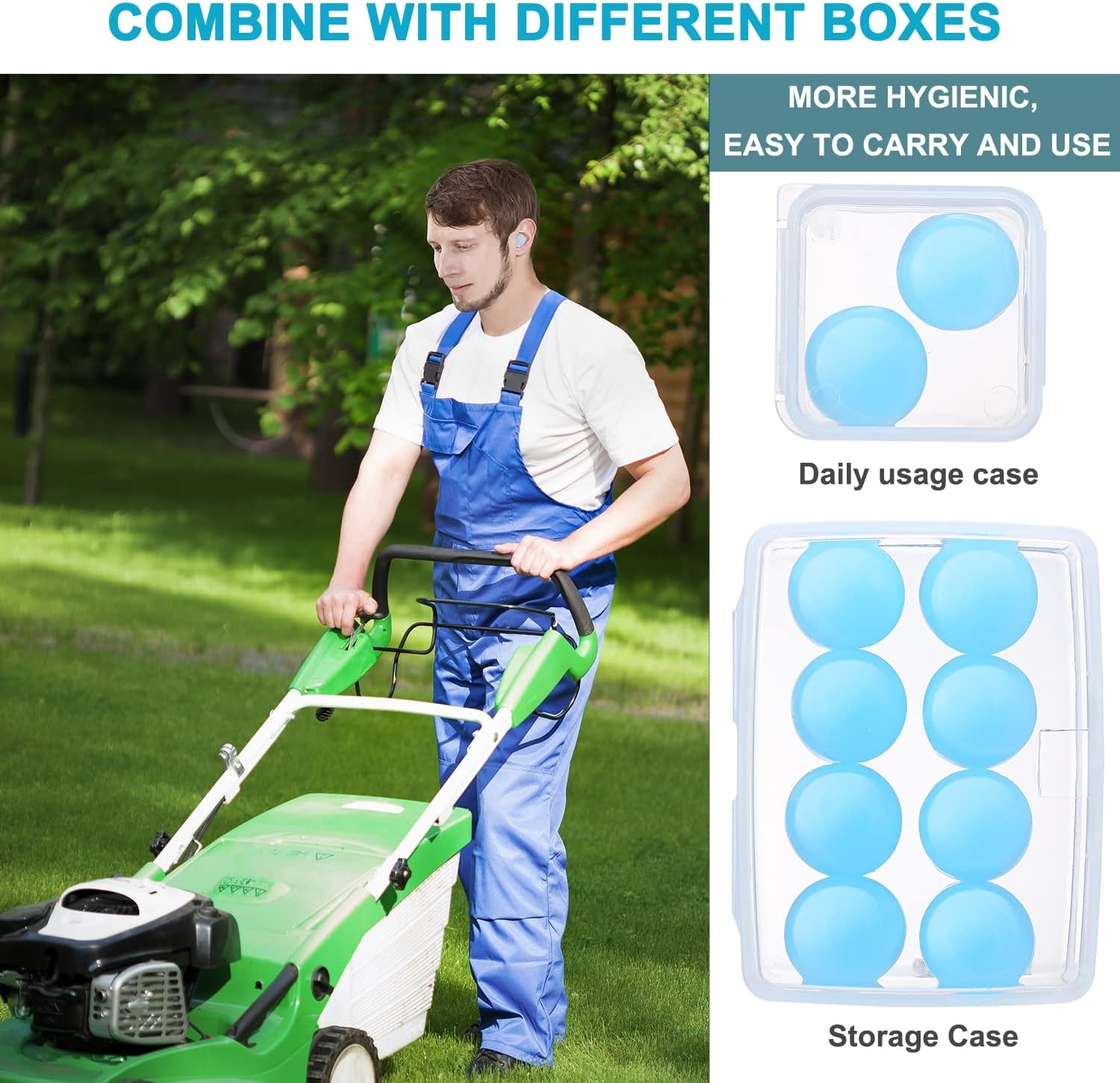 Ear Plugs for Sleeping, Waterproof Moldable Silicone Earplugs for Sleeping Noise Cancelling, Mowing, Swimming and Concerts