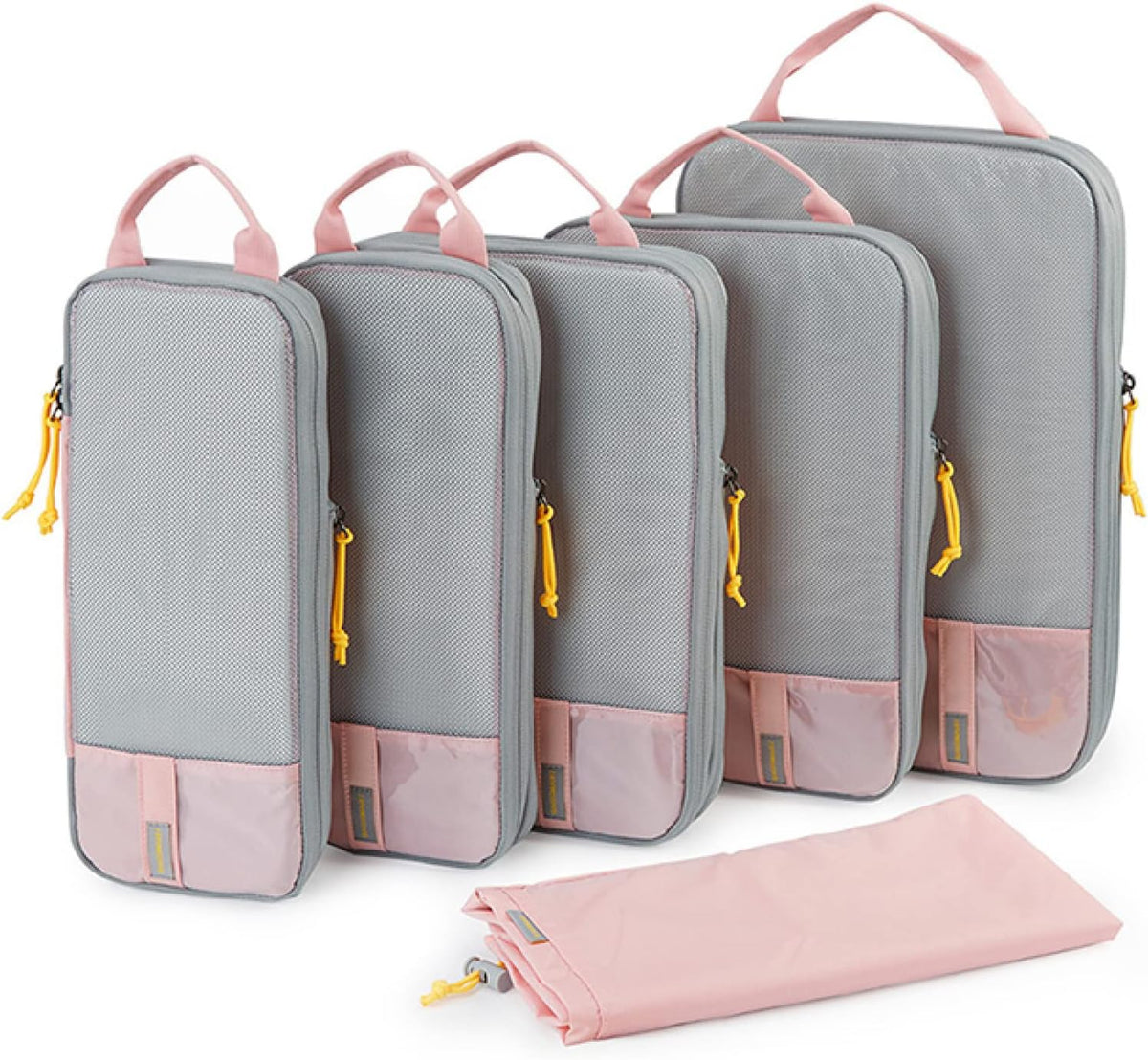 6 Set Compression Packing Cubes - Lightweight Travel Essentials, Durable Luggage Organizer
