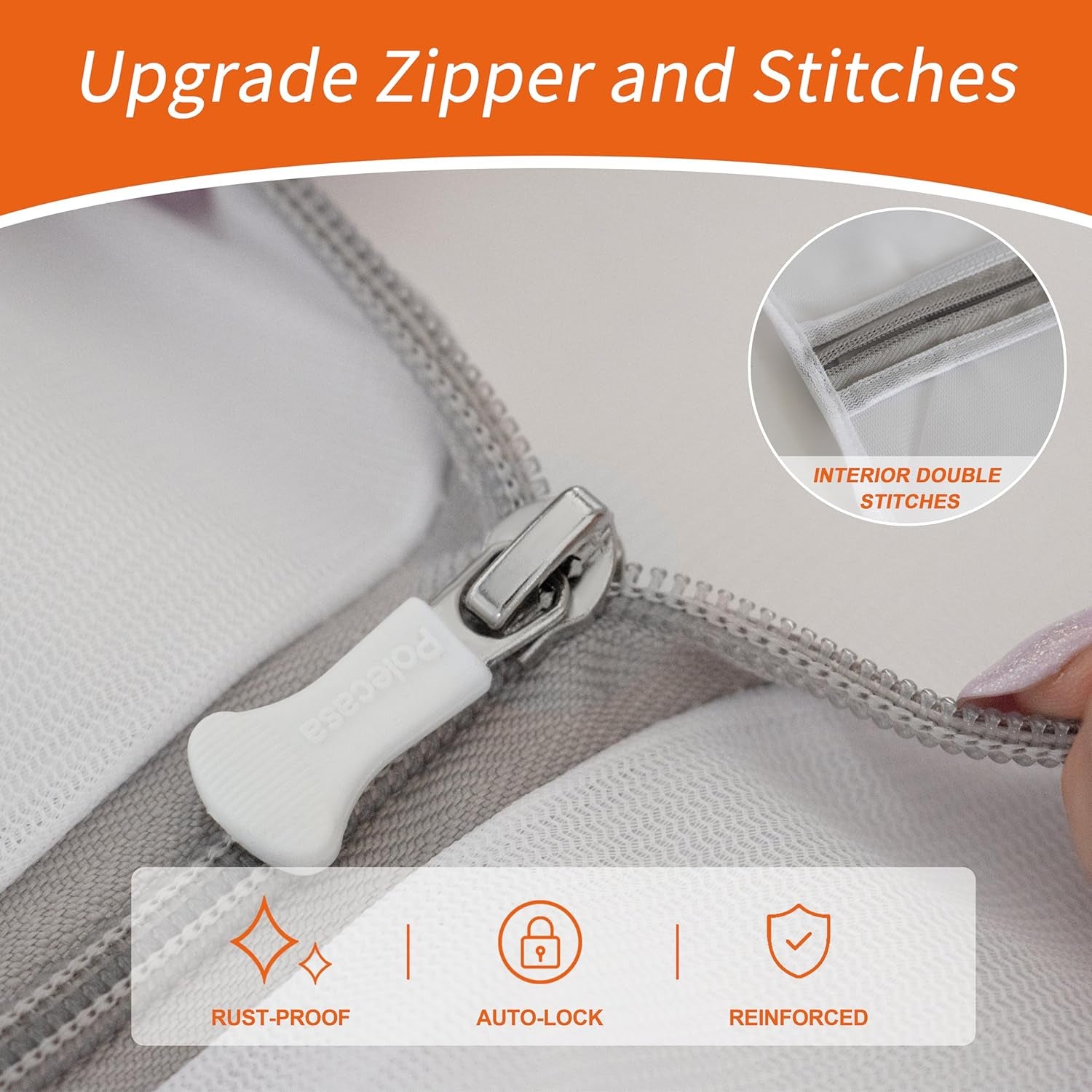 3Pcs Mesh Laundry Bags with Sturdy Zipper, Even Mesh Holes, Variety Sizes for All Your Delicates, Lingerie, Bras, Baby Clothes -Travel Essentials (1 Large, 1 Medium, 1 Small)